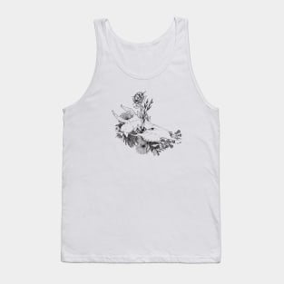 Floral Deer Skull Tank Top